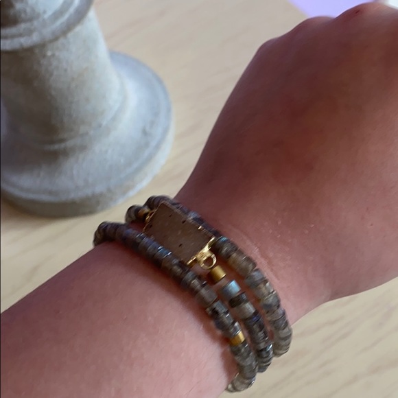 Druzy triple stack bracelet - Picture 3 of 3